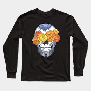 Dia de los Muertos Skull Long Sleeve T-Shirt